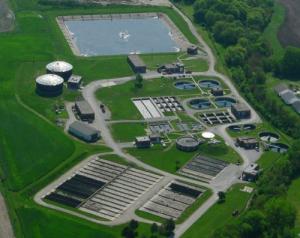  Wastewater Treatment Plant Aerial View